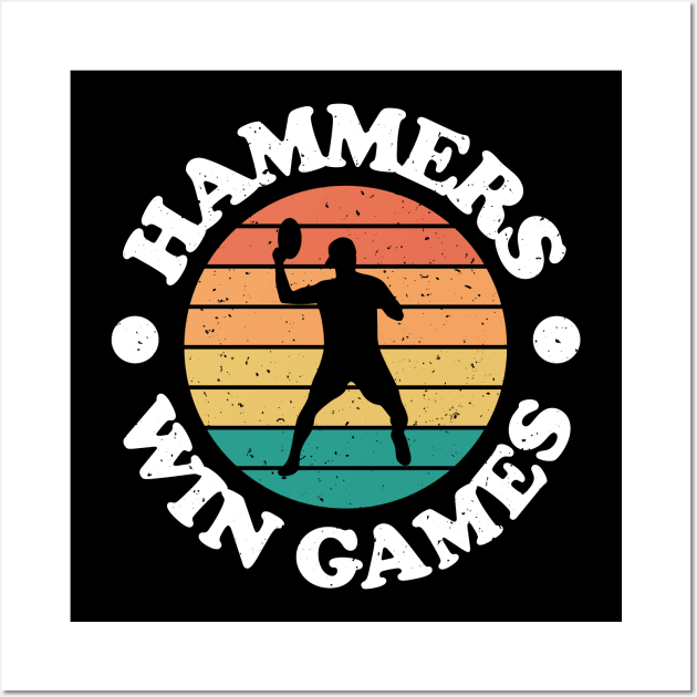 Hammers Win Games - Vintage Ultimate Disc Wall Art by Designs by JB